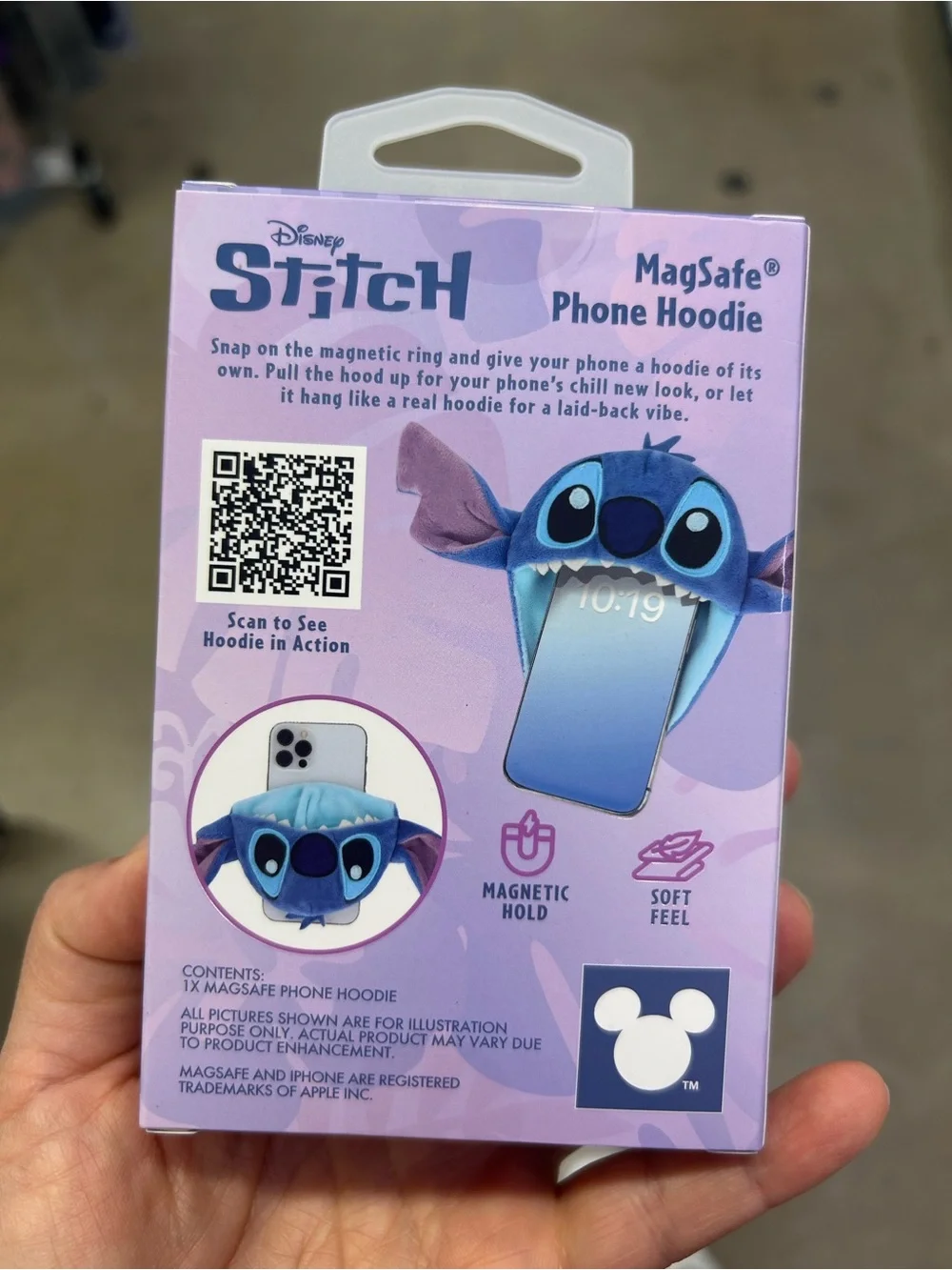 NWT Disney Stitch MagSafe Phone Hoodie